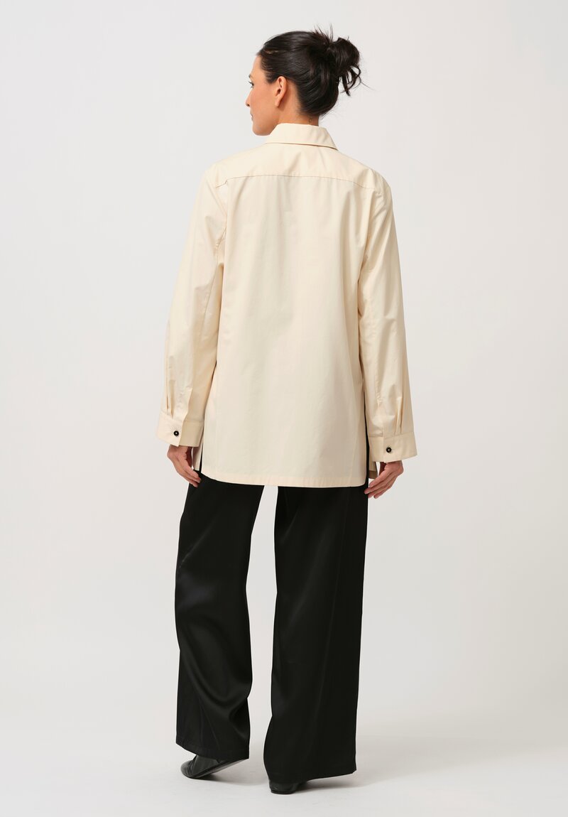 Jil Sander Organic Cotton Poplin Shirt in Ivory	