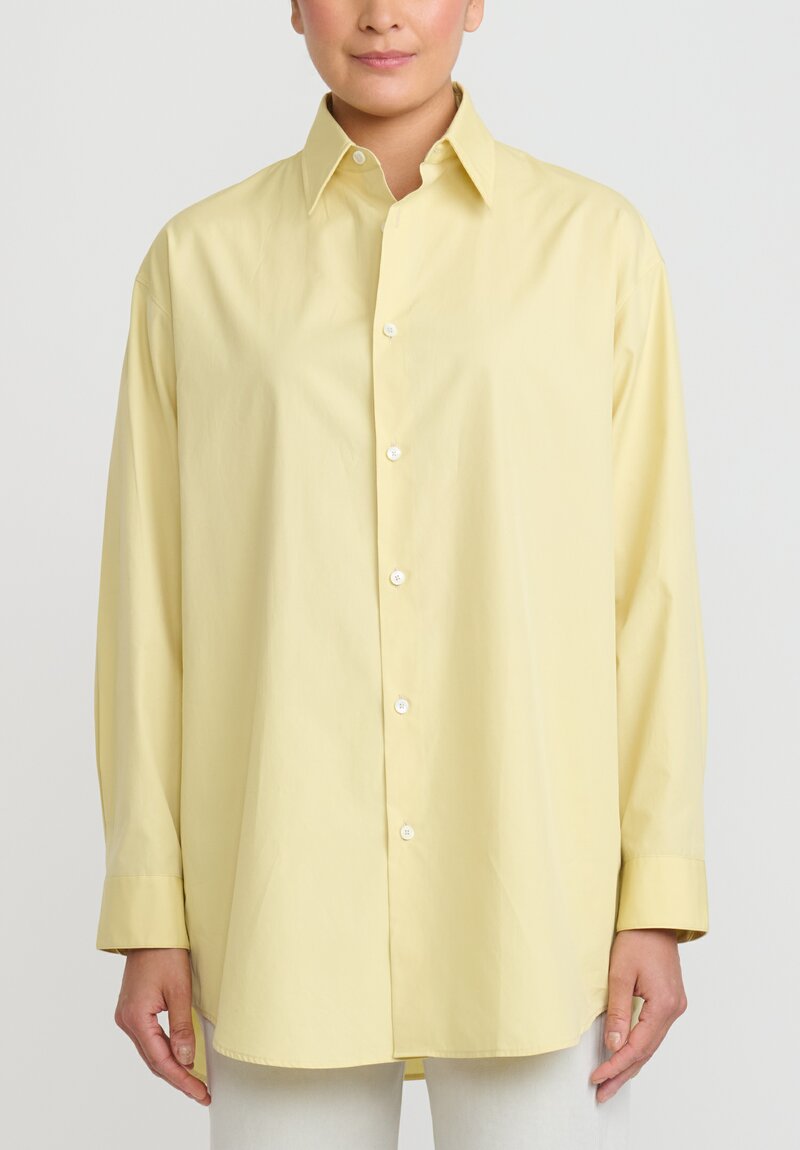 Lemaire Long Cotton Shirt in Dusty Yellow	