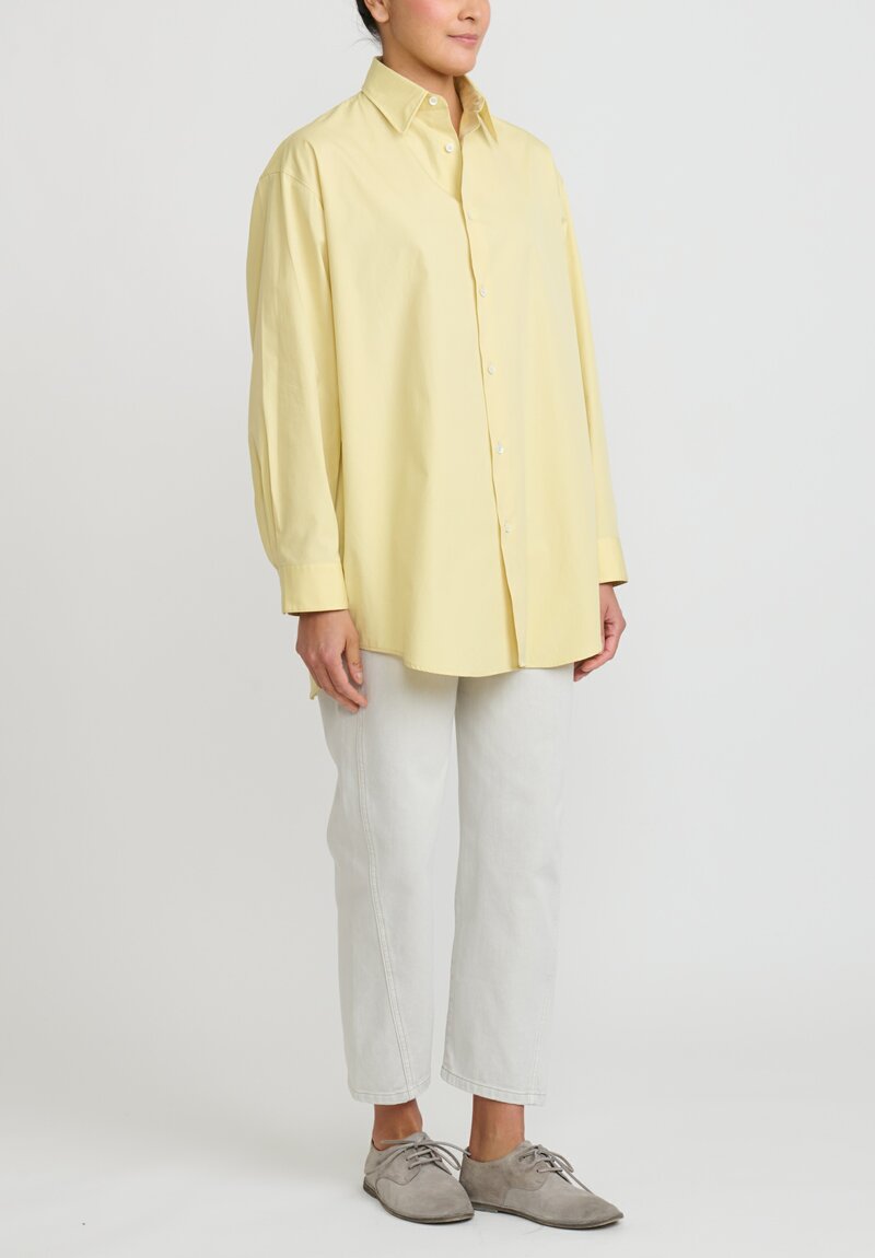 Lemaire Long Cotton Shirt in Dusty Yellow	