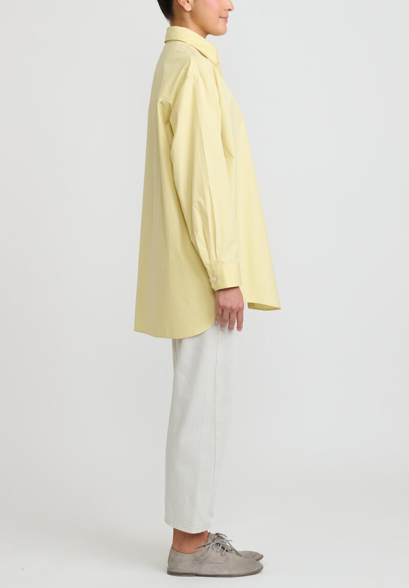 Lemaire Long Cotton Shirt in Dusty Yellow	