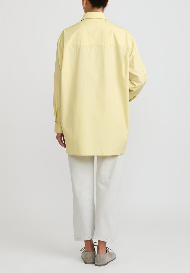 Lemaire Long Cotton Shirt in Dusty Yellow	