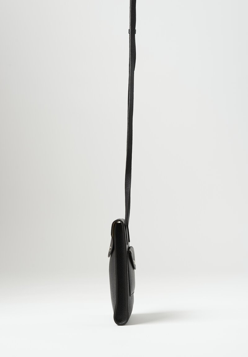 Lemaire Leather Envelope Crossbody Bag in Dark Chocolate Brown	