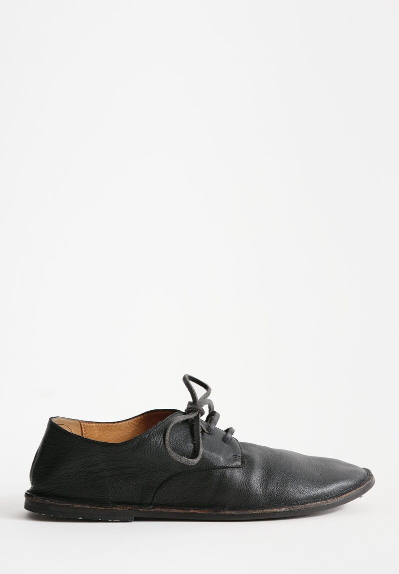 Marsell Smooth Leather Strasacco Derby in Nero Black	