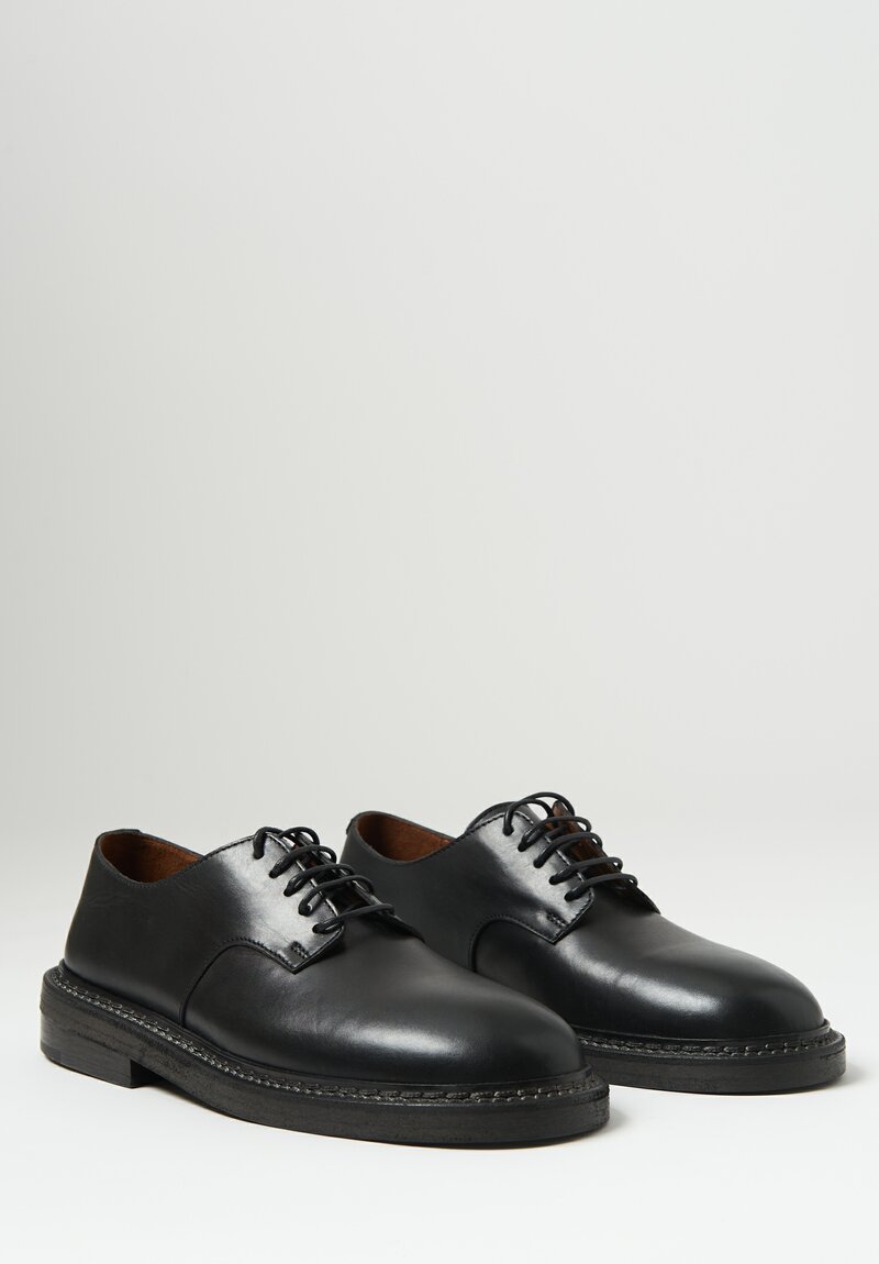Marsell Leather Lace Up Nasello Derby in Black