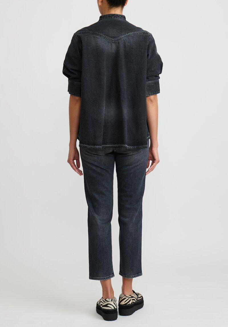 Sacai Denim & Knit Pullover	in Black