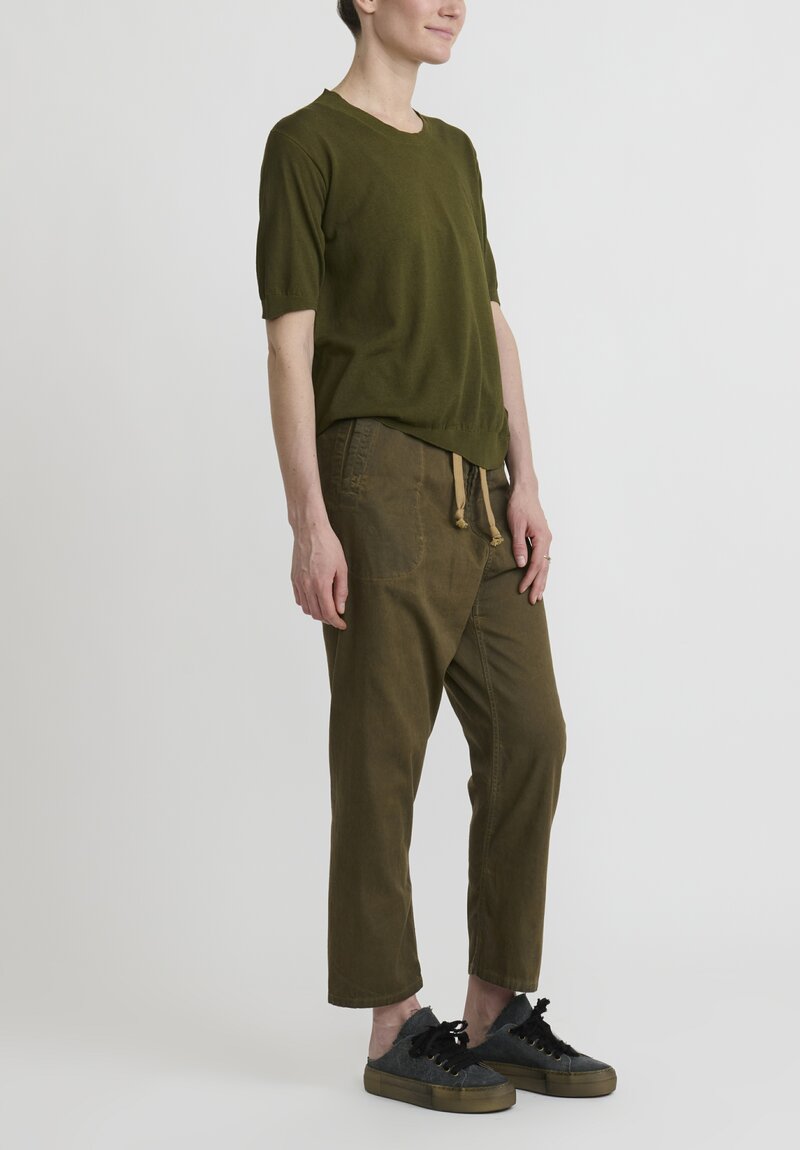 Uma Wang Cotton Jack Pants in Army Green