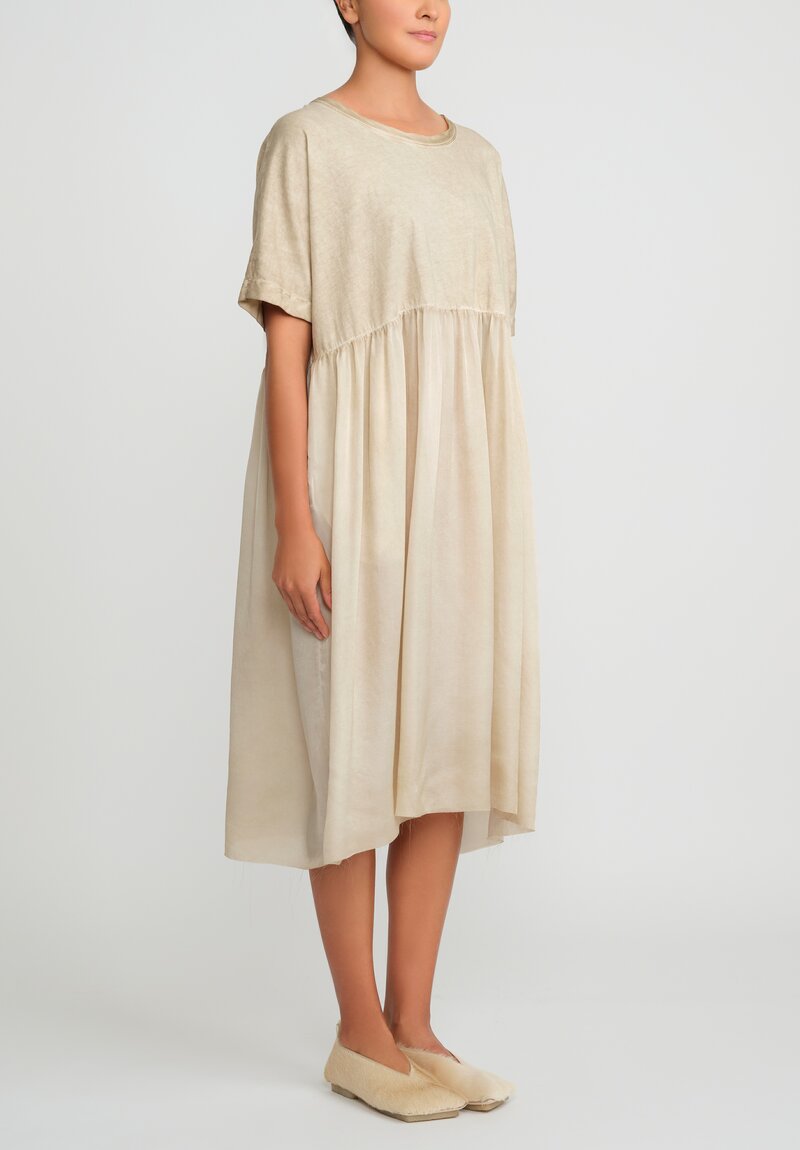 Uma Wang Cotton Silk ''Dana'' Dress in Tan	