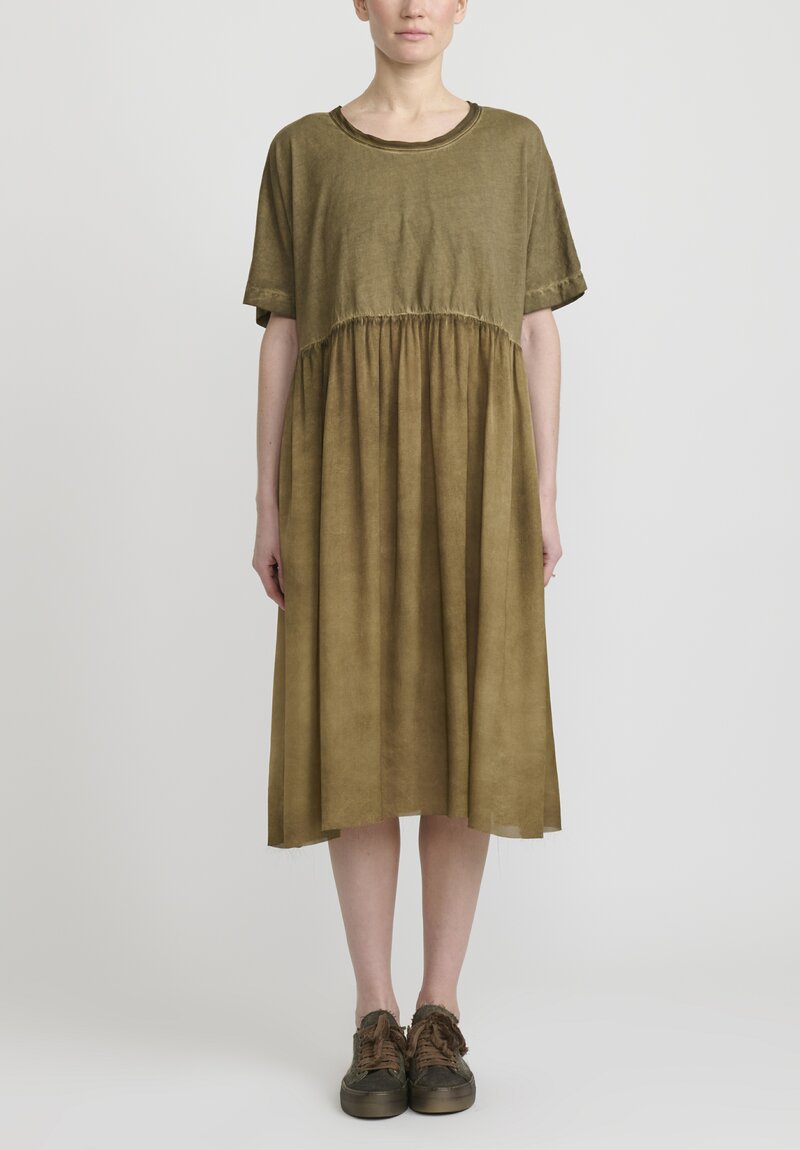 Uma Wang Cotton Silk Dana Dress Army Green