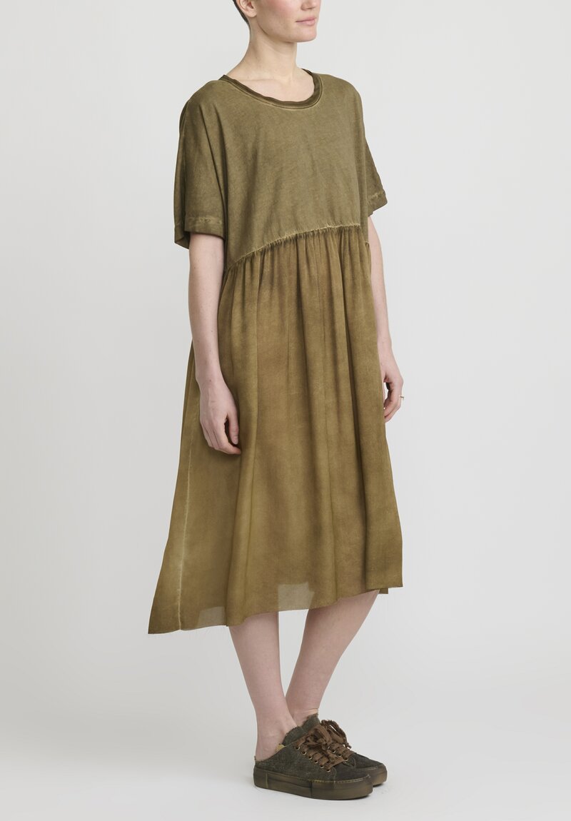 Uma Wang Cotton Silk Dana Dress Army Green