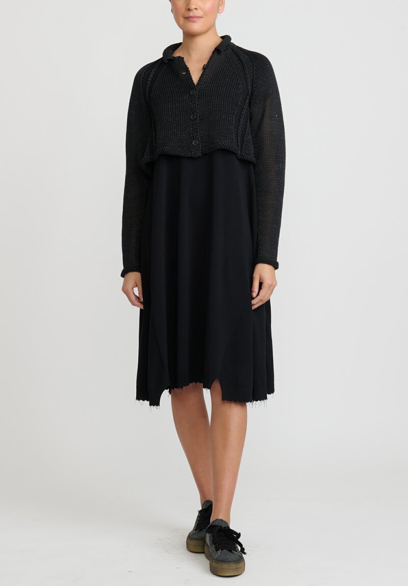 Rundholz Cotton Knit Dress in Black	