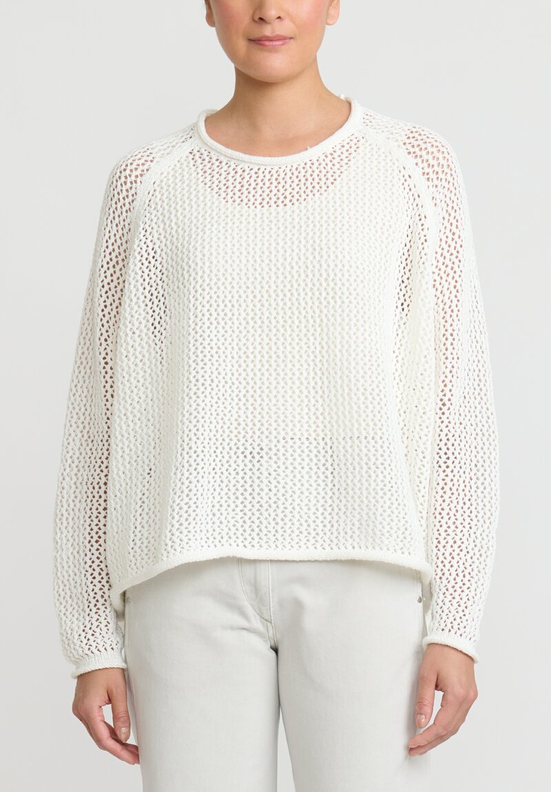 Rundholz Black Label ''Ribbon'' Knit Sweater in Off White Santa Fe