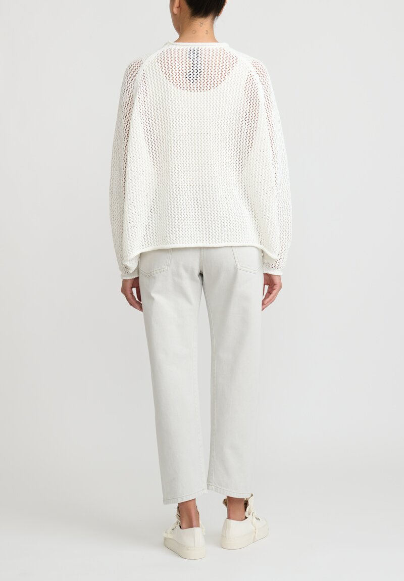 Rundholz Black Label ''Ribbon'' Knit Sweater in Off White Santa Fe