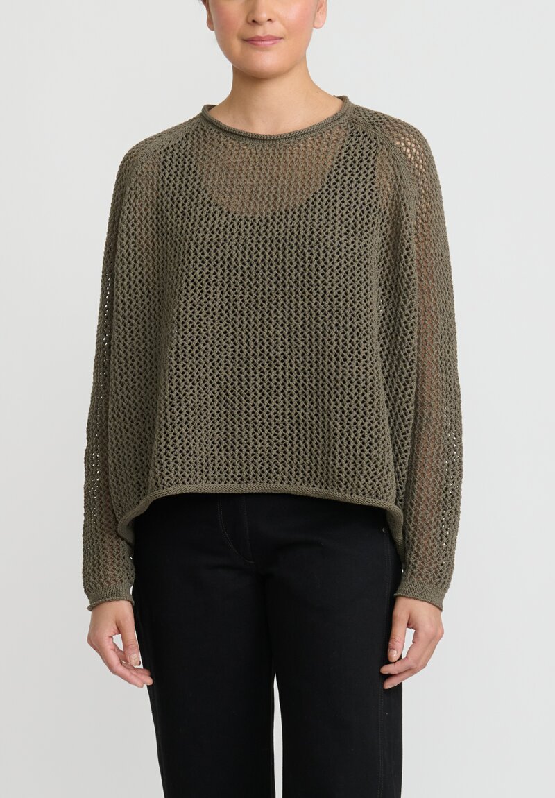 Rundholz Black Label ''Ribbon'' Knit Sweater in Olive Green