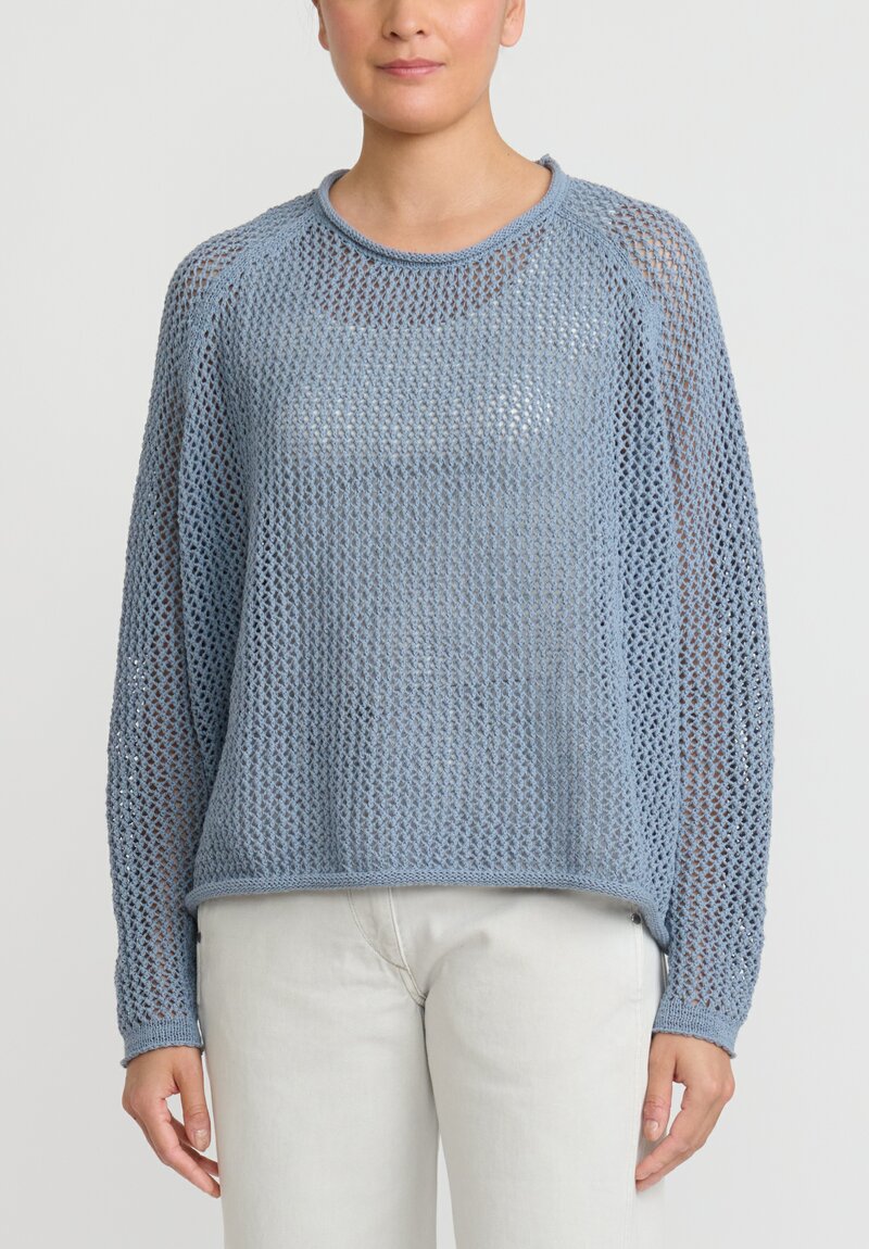 Rundholz Black Label ''Ribbon'' Knit Sweater in Water Blue Santa Fe