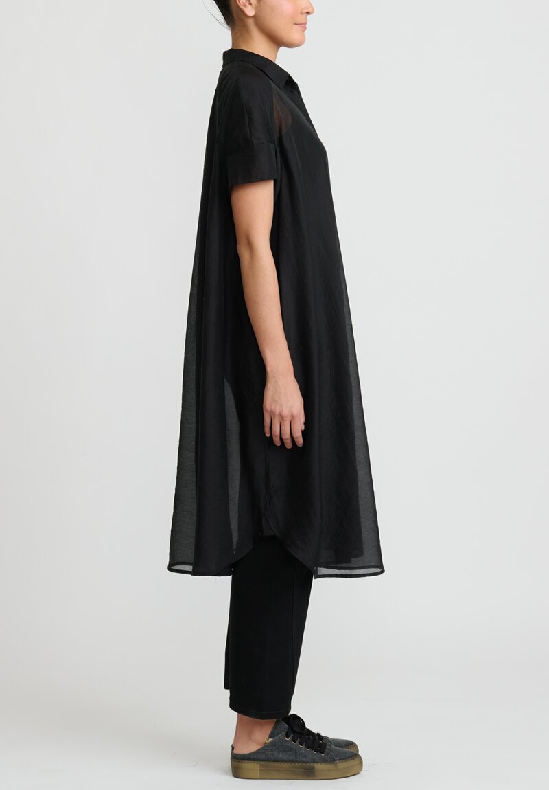 Rundholz Black Label Cap Sleeve Tunic Dress with Pockets in Black