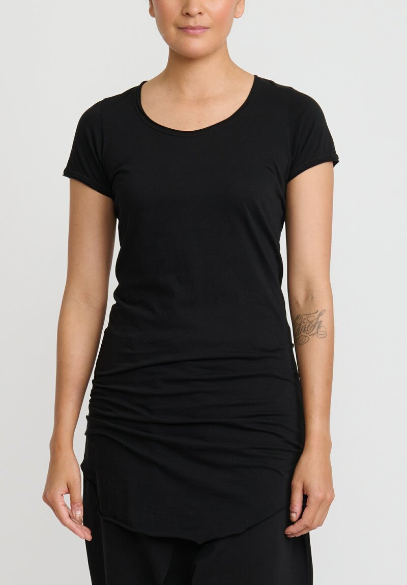 Rundholz Dip Longline Short Sleeve T-Shirt in Black	