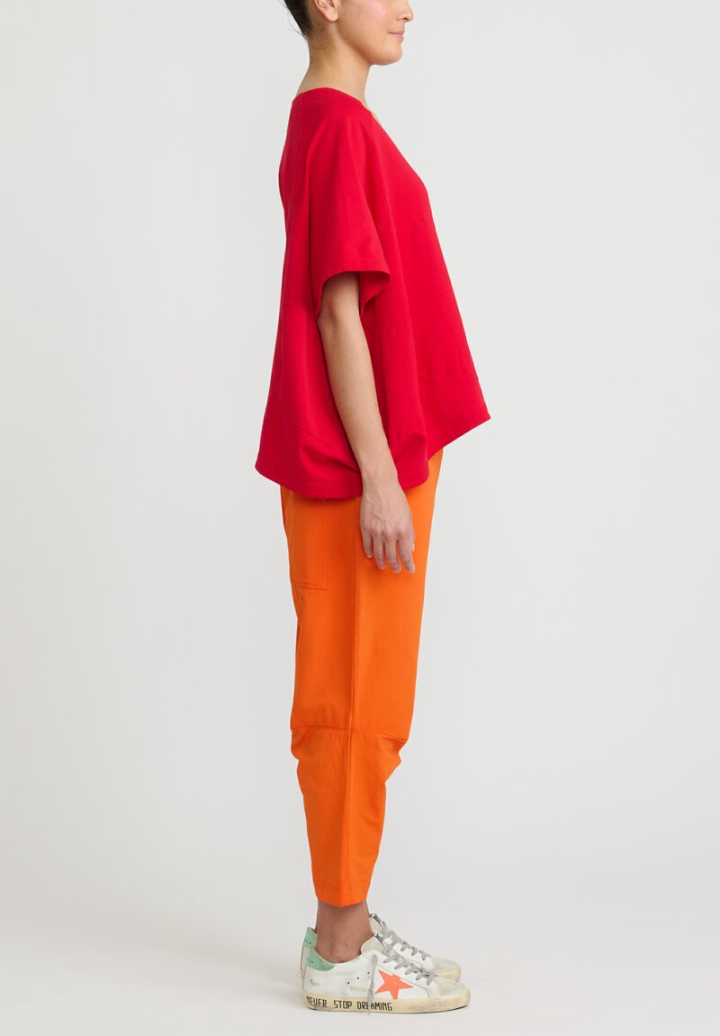 Rundholz Dip Cotton Oversized Top in Red	