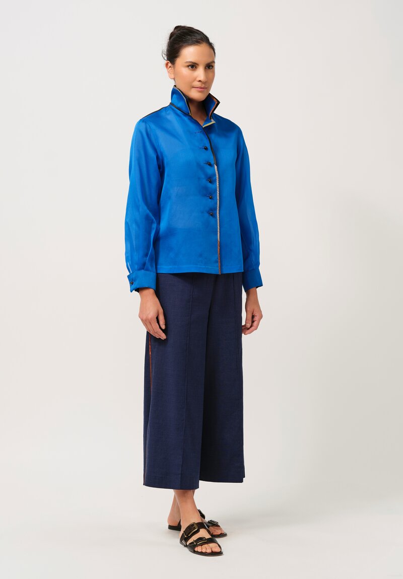 Sophie Hong Silk Organza Shirt in Blue