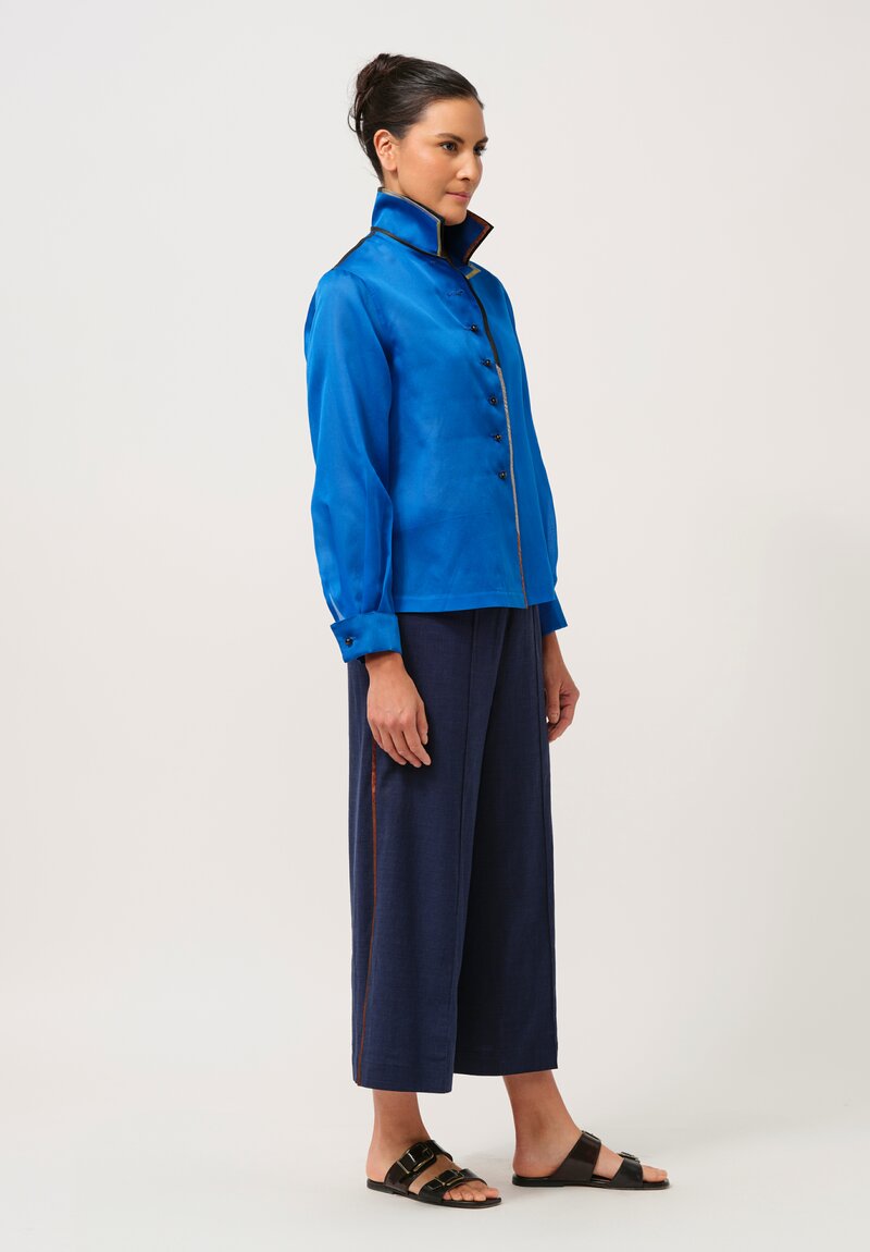 Sophie Hong Silk Organza Shirt in Blue