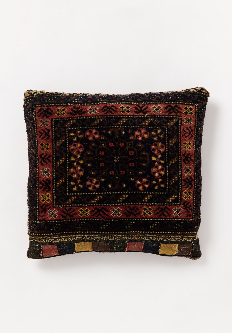 Shobhan Porter Vintage C1900 Antique Baluch Saddle Bag Black Coral Brown