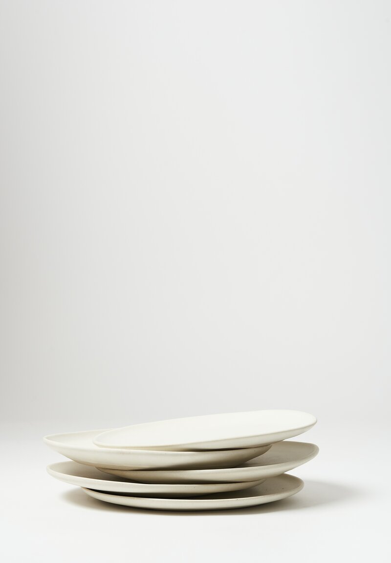 Janaki Larsen Handthrown Stoneware Dinner Plate in White