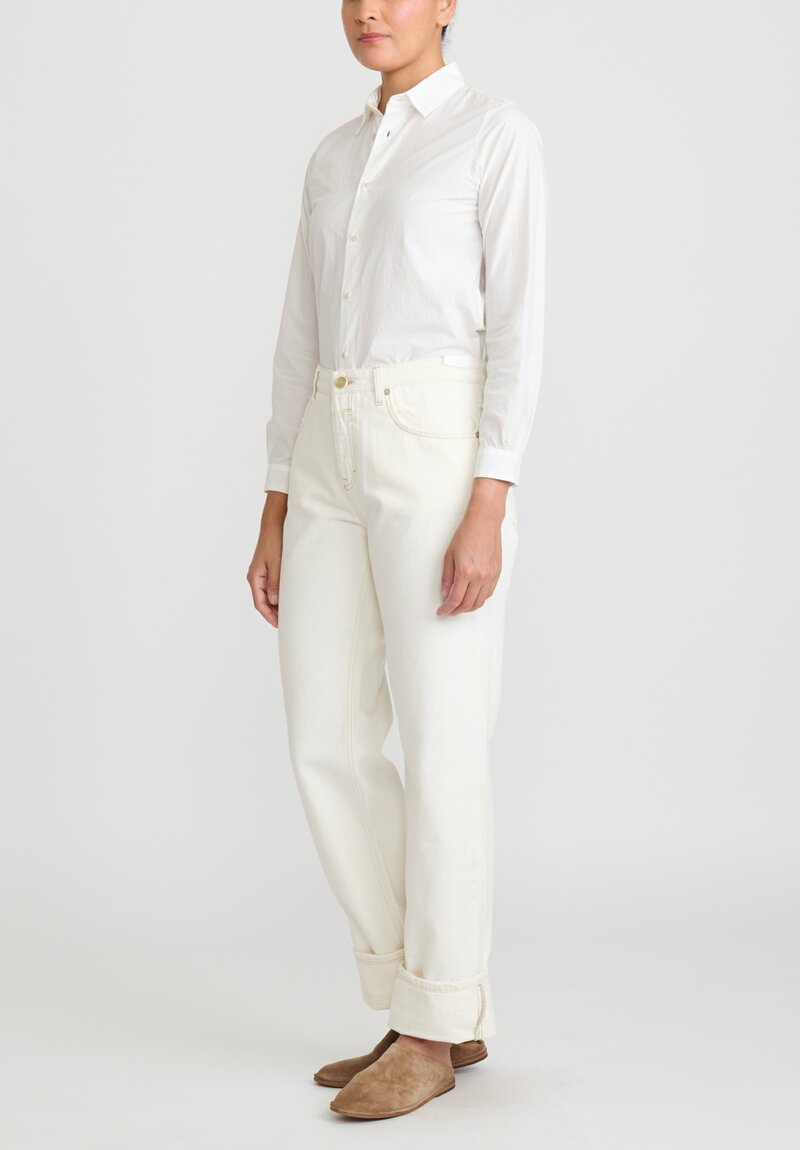 Closed Cotton Denim Briston Relaxed-Fit Jean in Creme Off White	