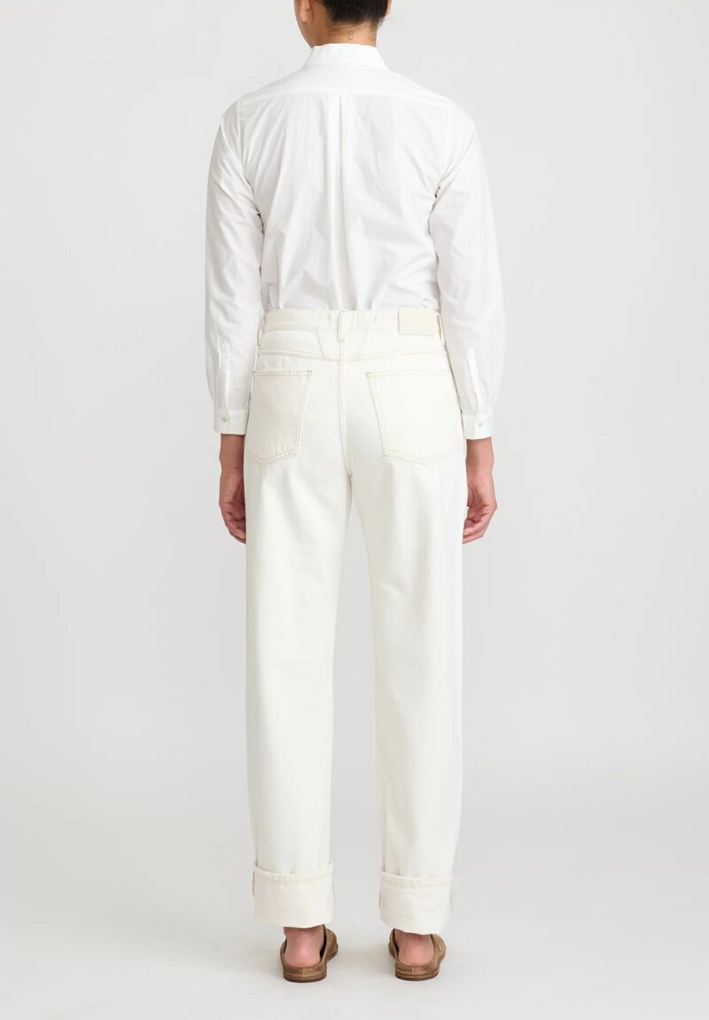 Closed Cotton Denim Briston Relaxed-Fit Jean in Creme Off White	