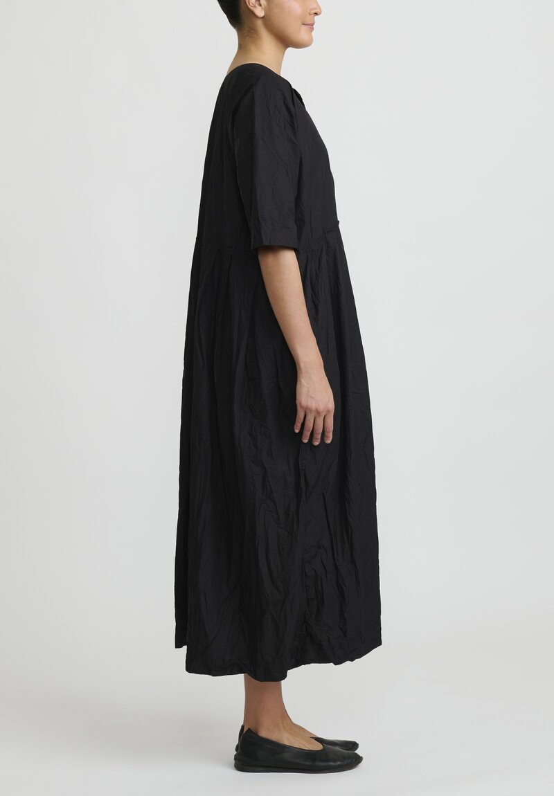 Daniela Gregis Washed Cotton ''Operaio'' Rossella Dress in Nero Black	