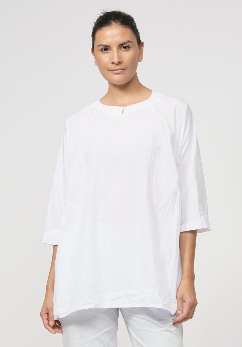 Daniela Gregis Washed Cotton Newpride Rossella Top in Optical White	