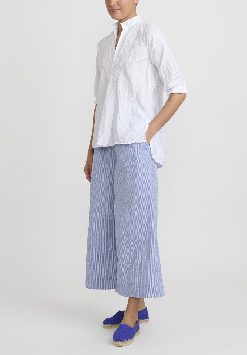 Daniela Gregis Washed Cotton Striped ''Pigiama'' Pants in Blue & White	