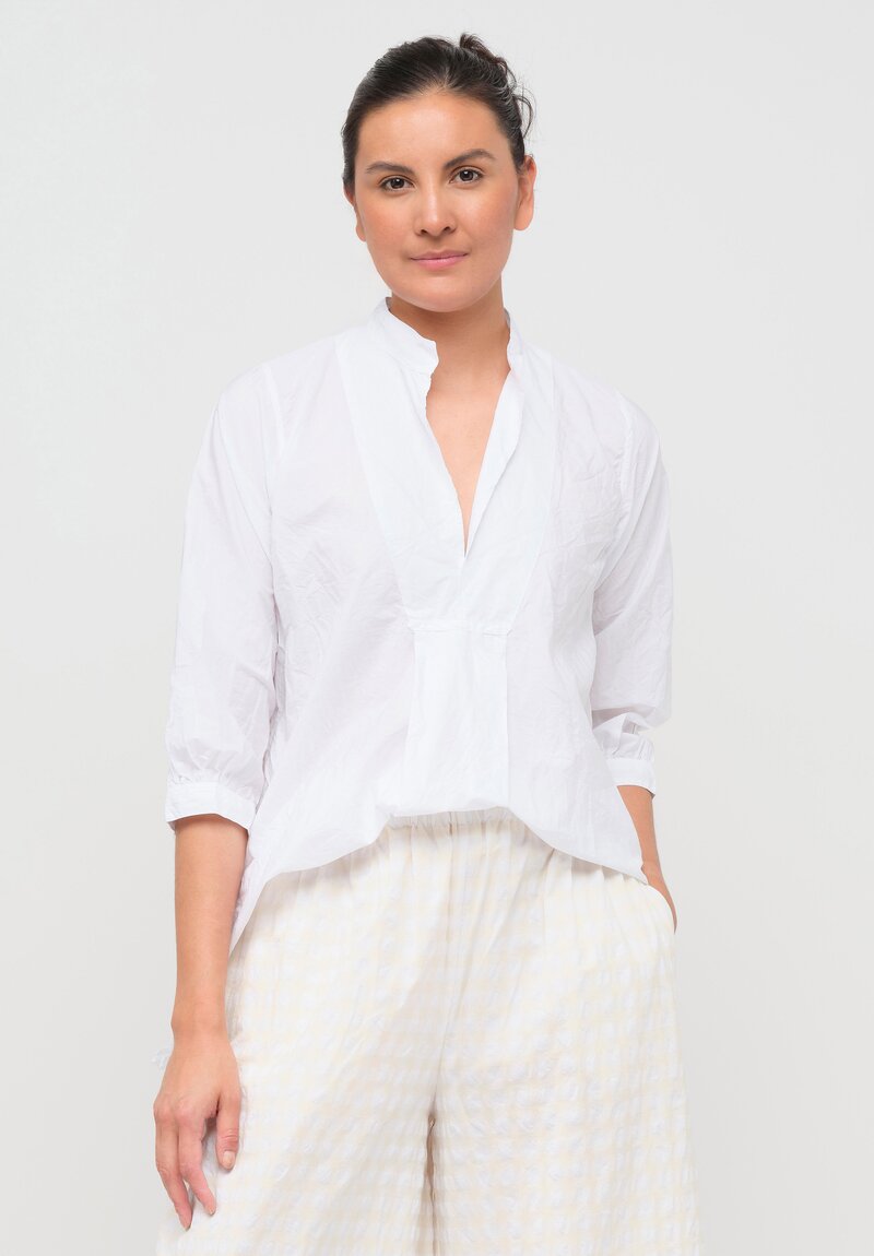 Daniela Gregis Washed Cotton Camicia Kora Top in Optic White	