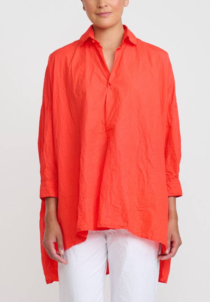 Daniela Gregis Washed Cotton More Shirt in Glow Red