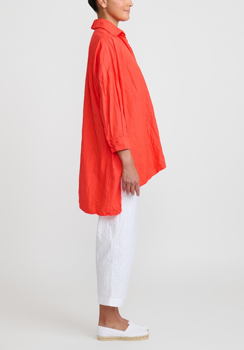 Daniela Gregis Washed Cotton More Shirt in Glow Red