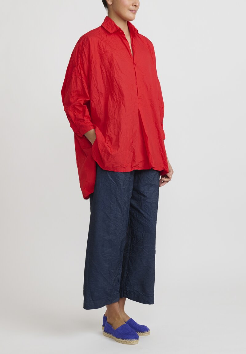 Daniela Gregis Washed Cotton More Shirt in Rosso Red