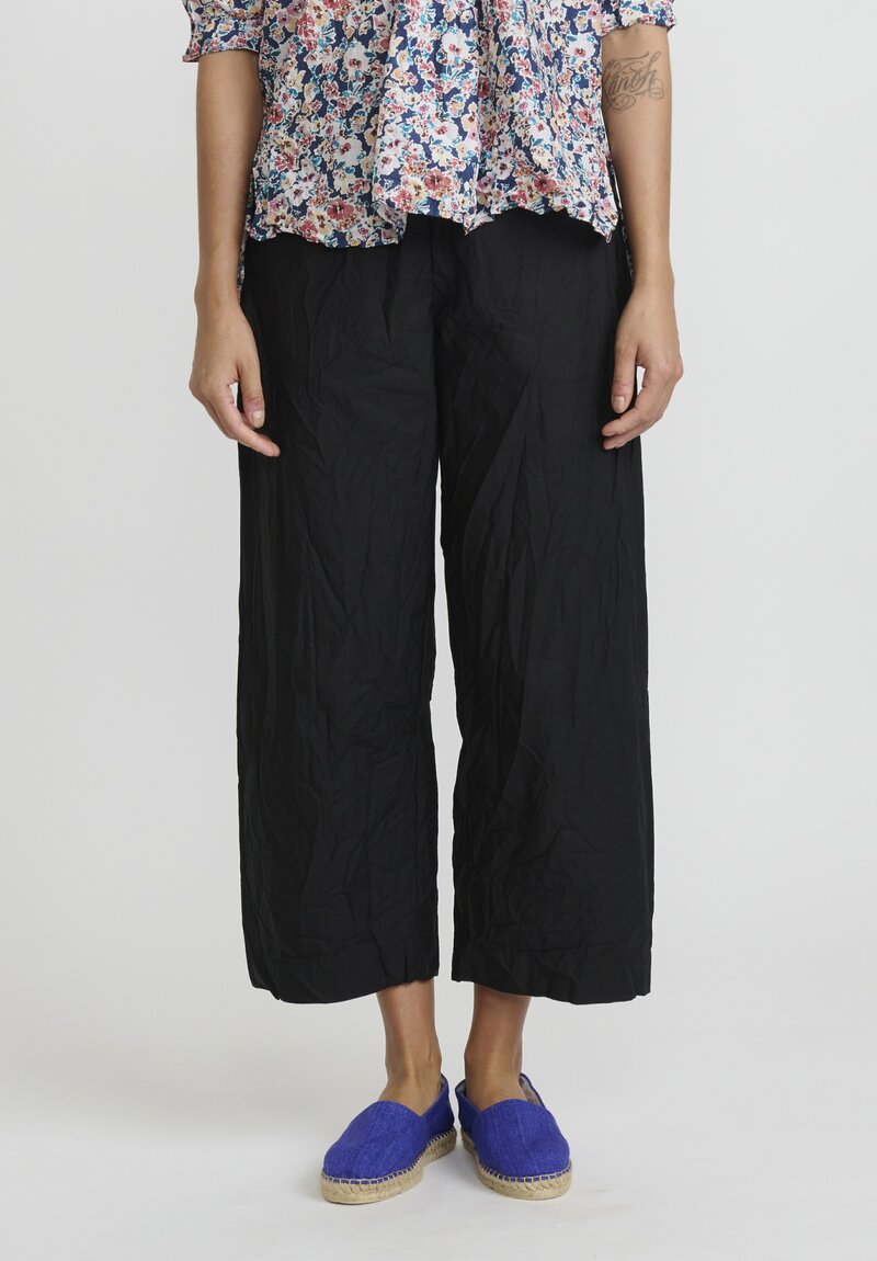 Daniela Gregis Washed Cotton Pants in Nero Black	