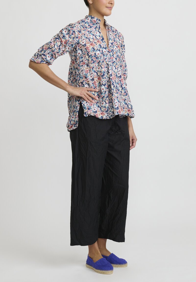 Daniela Gregis Washed Cotton Pants in Nero Black	