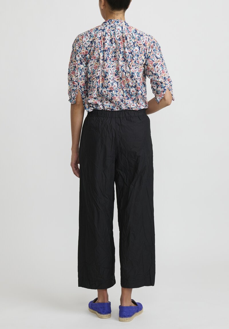 Daniela Gregis Washed Cotton Pants in Nero Black	