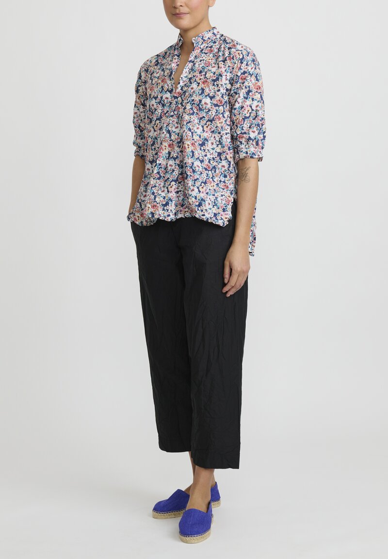 Daniela Gregis Washed Cotton Pants in Nero Black	