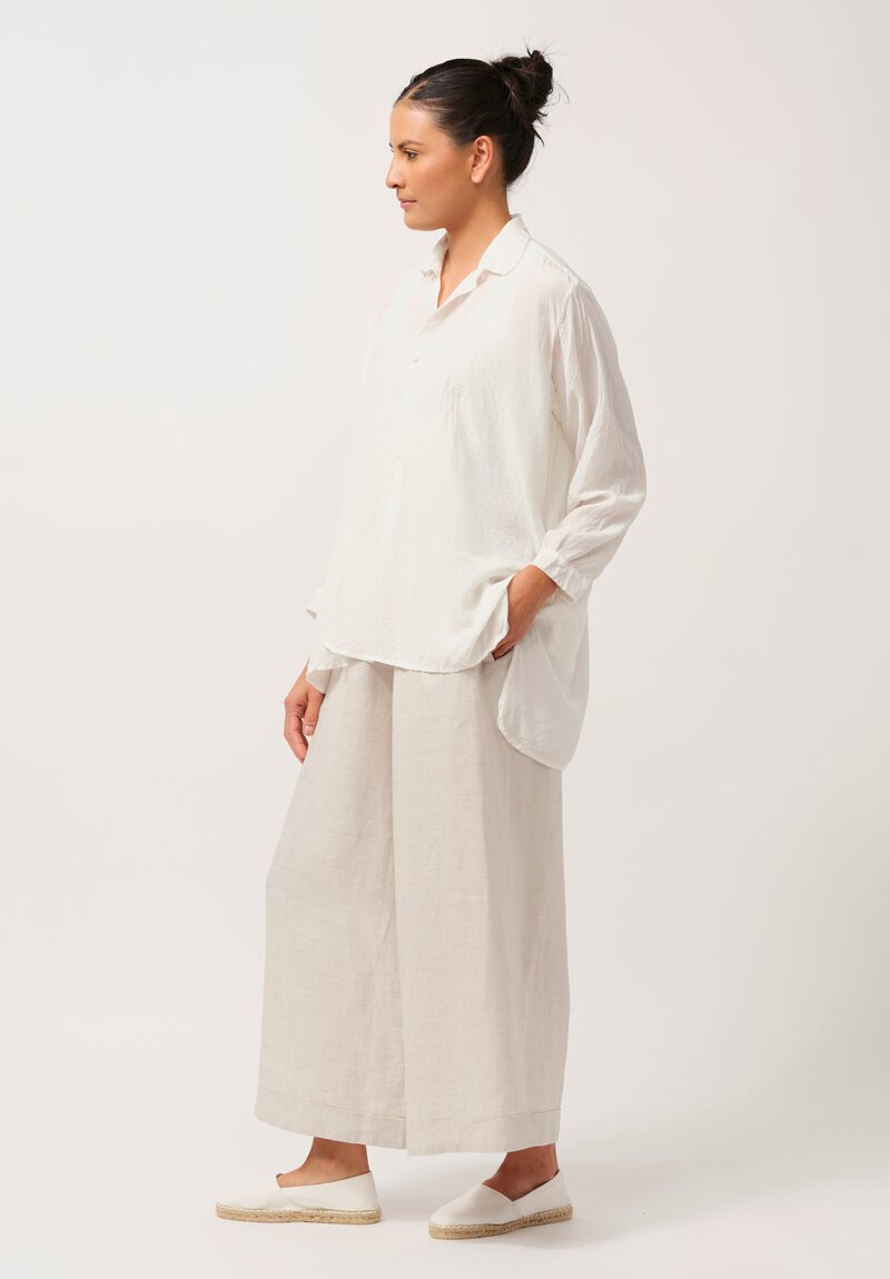 Daniela Gregis Linen Wide Leg Pigiama Pants in Sabbia Sand Natural	