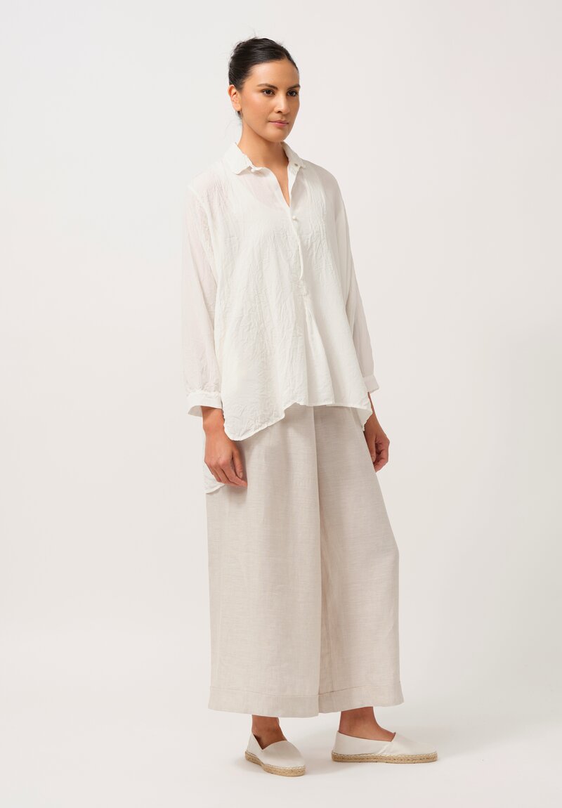 Daniela Gregis Linen Wide Leg Pigiama Pants in Sabbia Sand Natural	