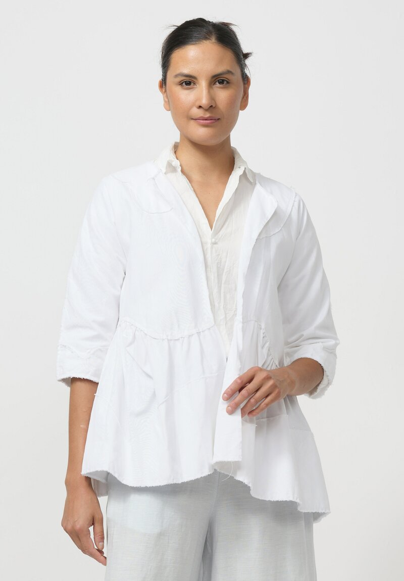 Daniela Gregis Washed Cotton Giacca Torte Stretta Jacket in Bianco White	