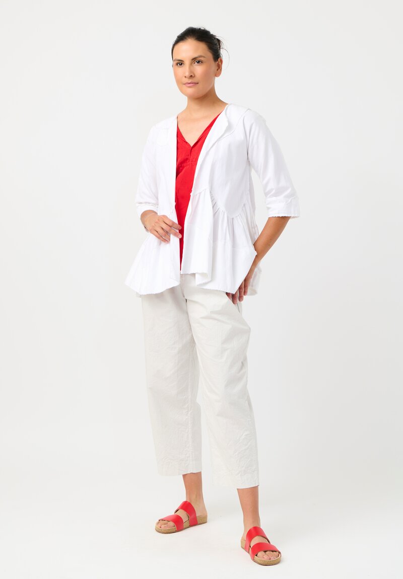 Daniela Gregis Washed Cotton Giacca Torte Stretta Jacket in Bianco White	