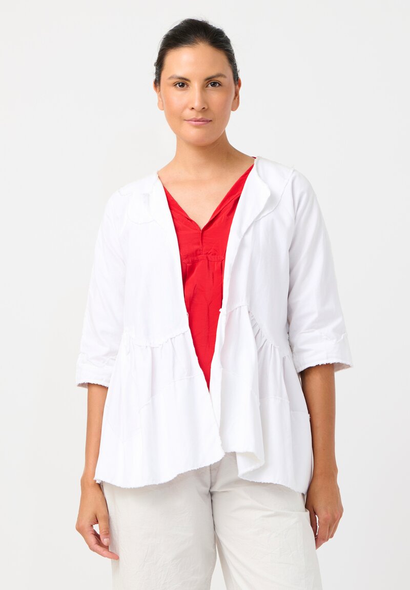 Daniela Gregis Washed Cotton Giacca Torte Stretta Jacket in Bianco White	