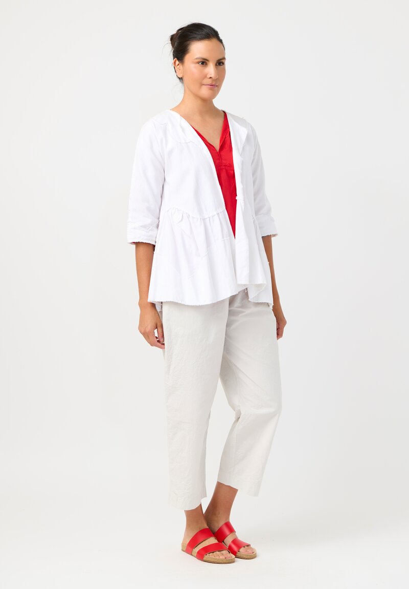 Daniela Gregis Washed Cotton Giacca Torte Stretta Jacket in Bianco White	