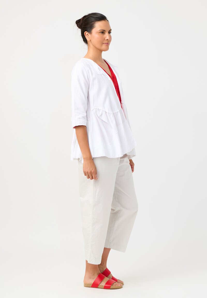 Daniela Gregis Washed Cotton Giacca Torte Stretta Jacket in Bianco White	