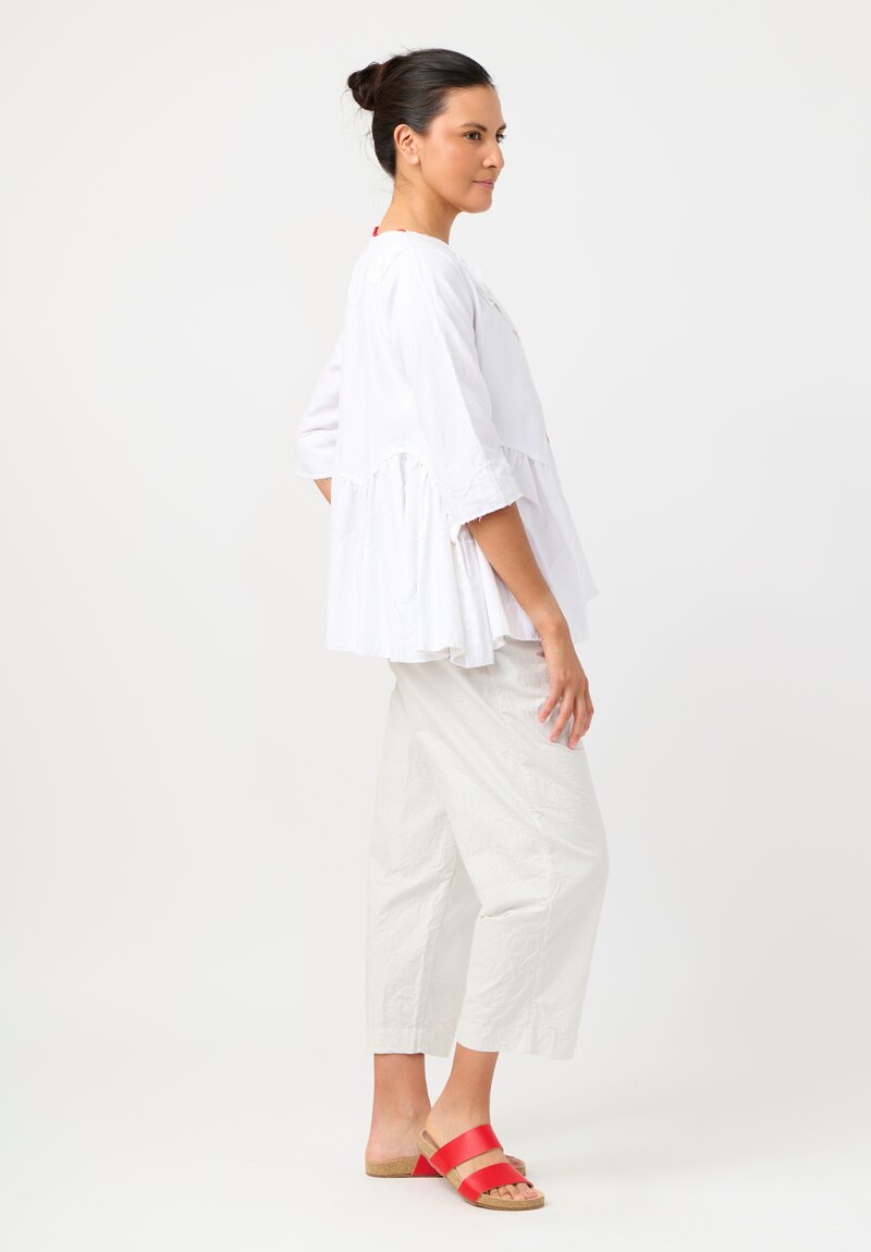 Daniela Gregis Washed Cotton Giacca Torte Stretta Jacket in Bianco White	