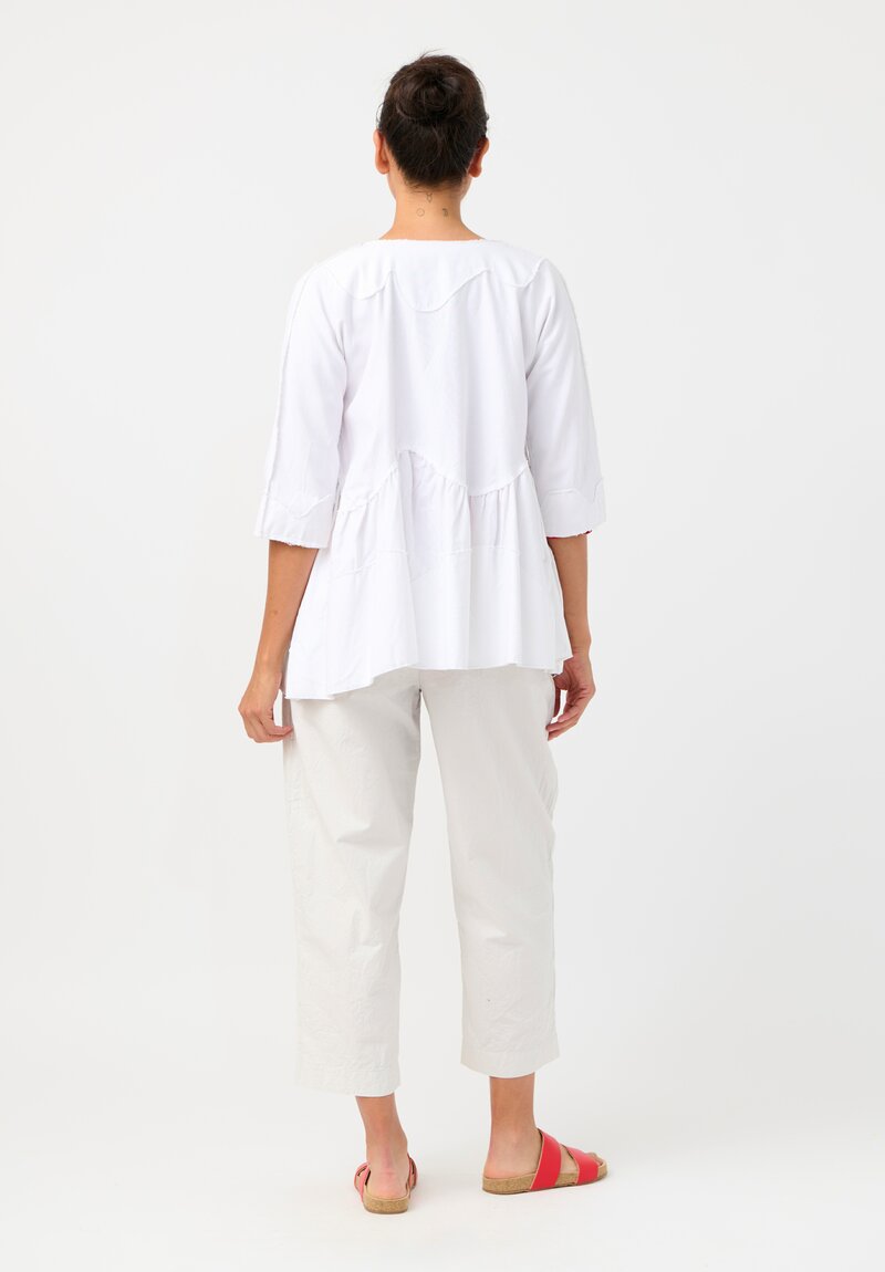 Daniela Gregis Washed Cotton Giacca Torte Stretta Jacket in Bianco White	