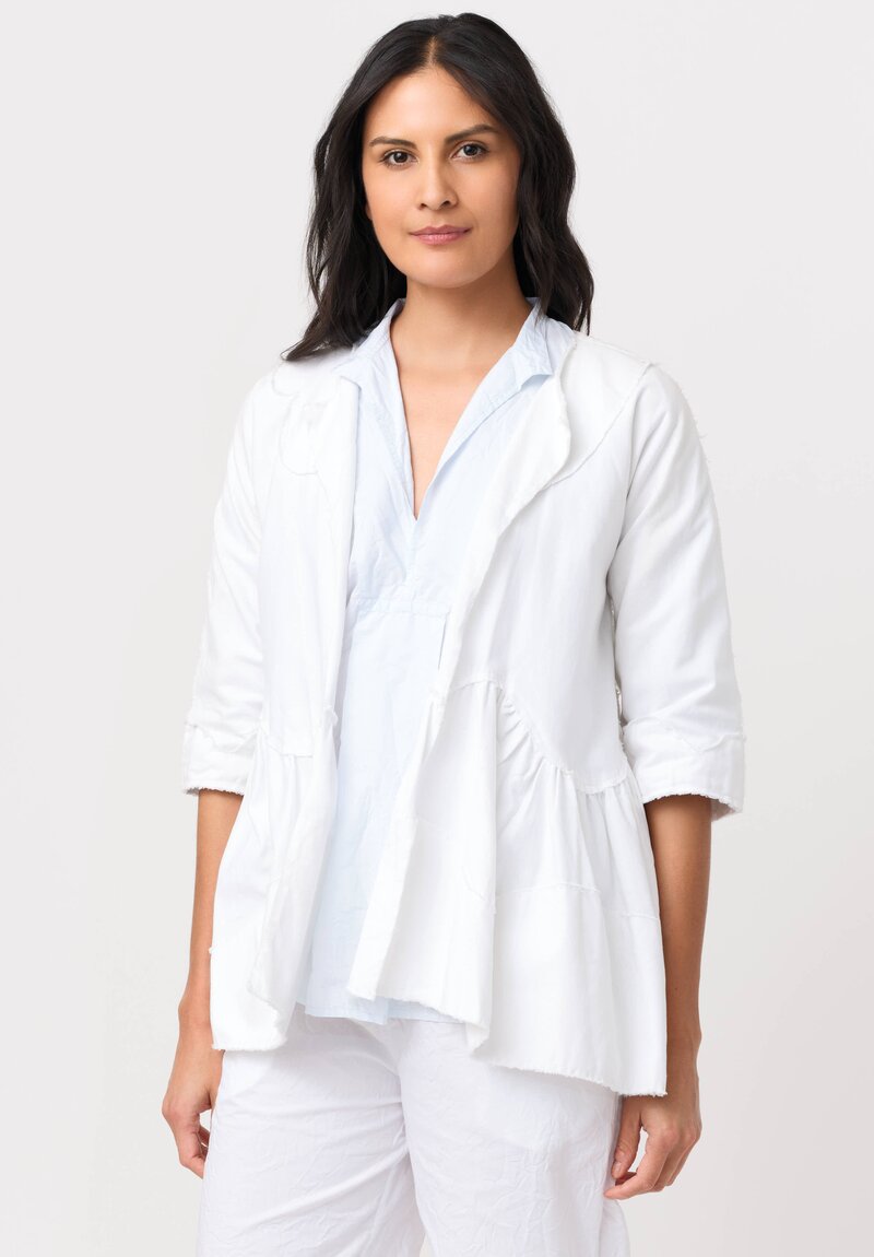 Daniela Gregis Washed Cotton Giacca Torte Stretta Jacket in Bianco White	
