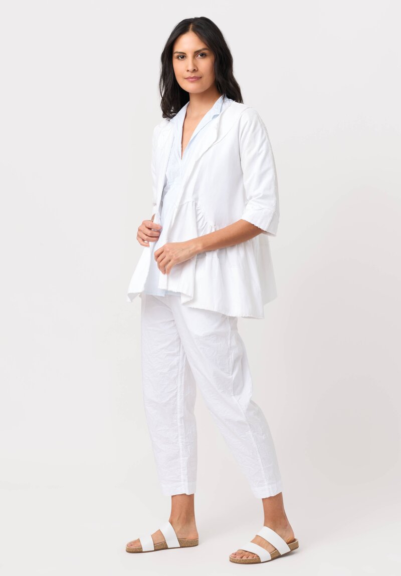Daniela Gregis Washed Cotton Giacca Torte Stretta Jacket in Bianco White	