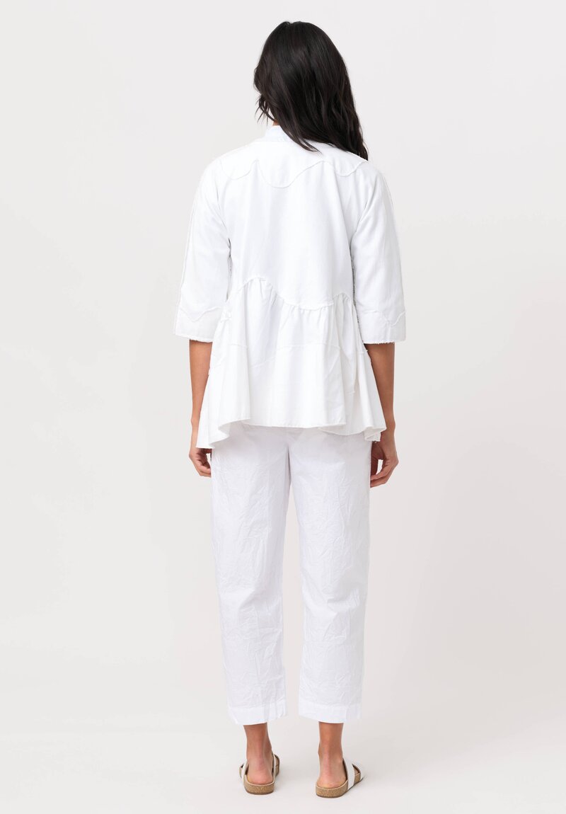 Daniela Gregis Washed Cotton Giacca Torte Stretta Jacket in Bianco White	